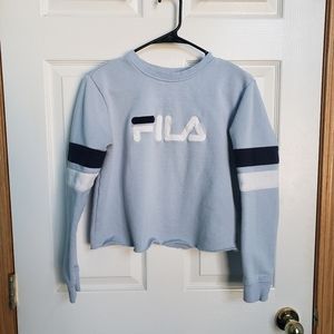 Blue Fila Cropped Sweater Small